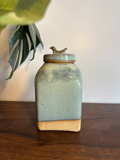 Storage Jar with Bird Lid