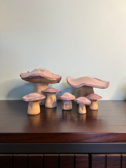 Wild Mushrooms Sculptures - set of 7