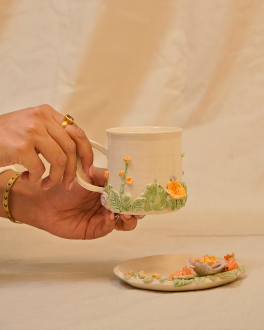 Garden Sip - Floral mug & Saucer set