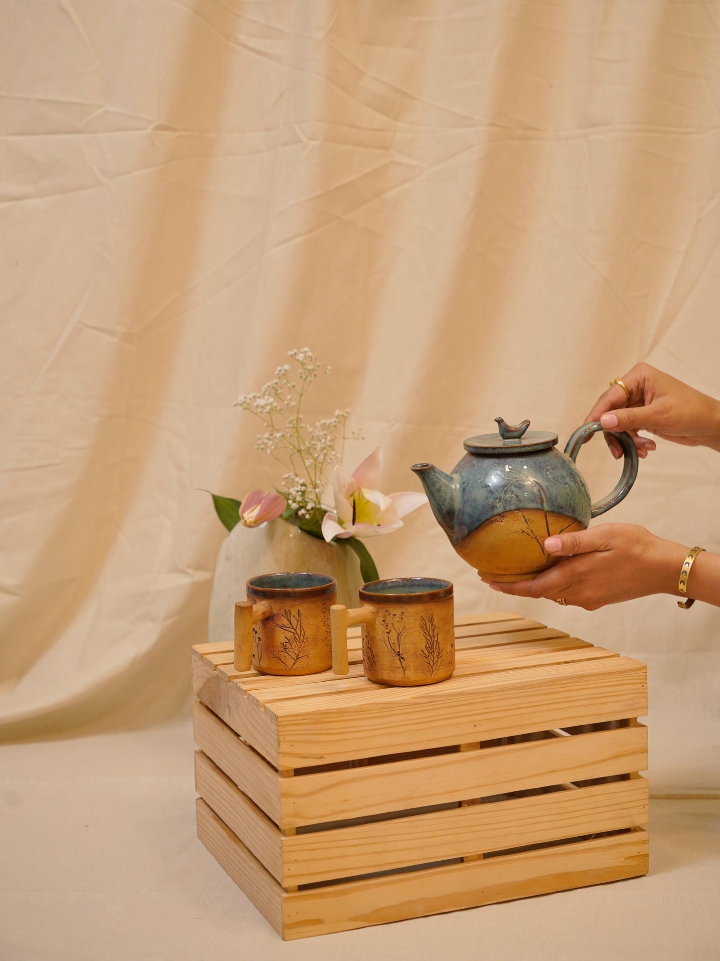 Teapot with Set of 2 cups - From the woods